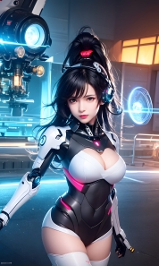 Mecha Girl 4k167p AI Mecha Girl Painting Wallpaper High quality Cyberpunk women (47)