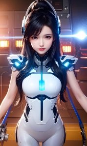 Mecha Girl 4k167p AI Mecha Girl Painting Wallpaper High quality Cyberpunk women (55)