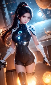 Mecha Girl 4k167p AI Mecha Girl Painting Wallpaper High quality Cyberpunk women (54)