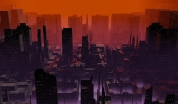 Wallpaper Love Looking down at the future city with bright lights