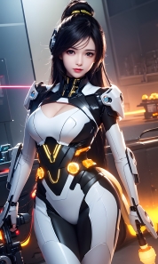 Mecha Girl 4k167p AI Mecha Girl Painting Wallpaper High quality Cyberpunk women (53)
