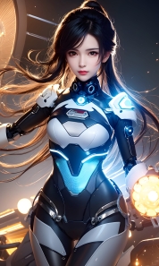 Mecha Girl 4k167p AI Mecha Girl Painting Wallpaper High quality Cyberpunk women (46)