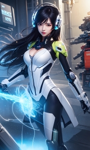 Mecha Girl 4k167p AI Mecha Girl Painting Wallpaper High quality Cyberpunk women (50)